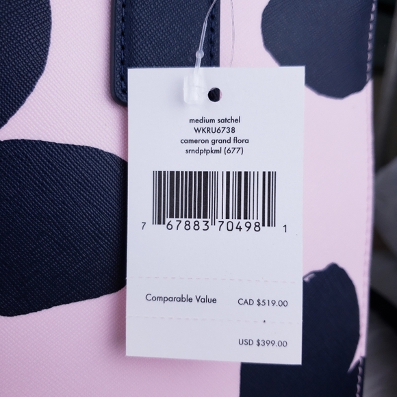 🌺NWT Kate Spade MD Cameron floral satchel pink KS - Picture 11 of 11